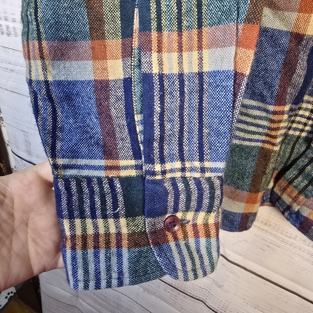 Arrow Plaid Vintage Flannel‎ Shirt Size Large – 90s Outdoorsy Button Down - Picture 4 of 4